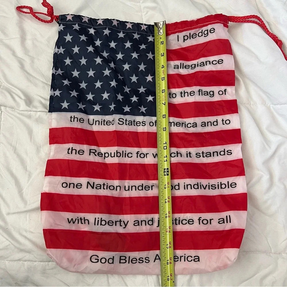 Lightweight American Flag USA Drawstring Knapsack Bag - Picture 2 of 6